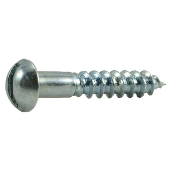 Midwest Fastener Wood Screw, #4, 5/8 in, Zinc Plated Steel Round Head Slotted Drive, 60 PK 62065 - main